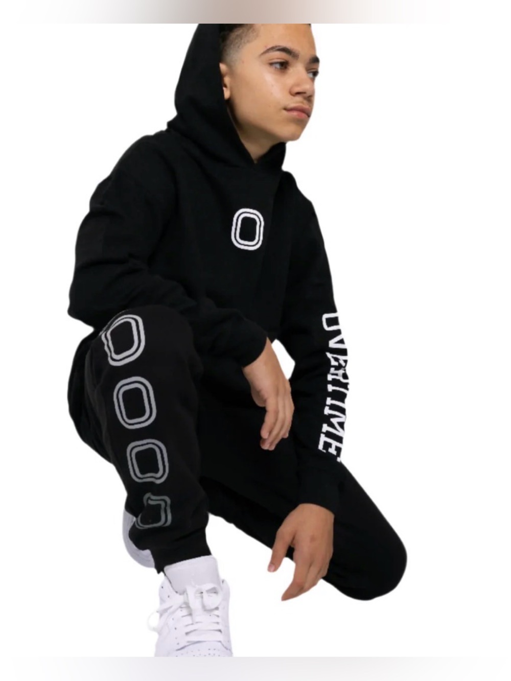 Overtime Black Hoodie White Logo Men’s S